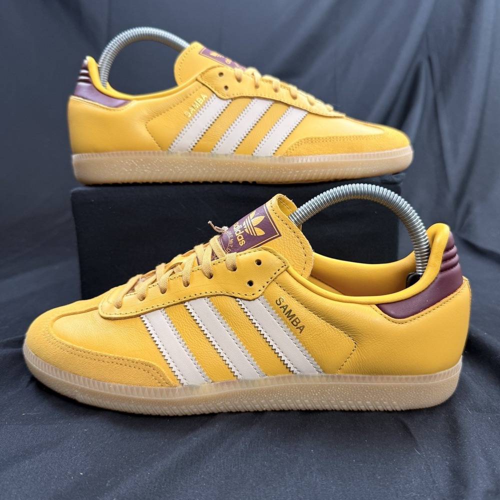 Adidas Samba OG J Yellow Mustard Red Gum Boys Size 7 Sneakers Originals Jl4470